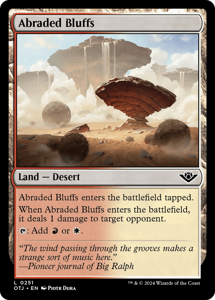 Abraded Bluffs - Common Land — Desert card from Outlaws of Thunder Junction