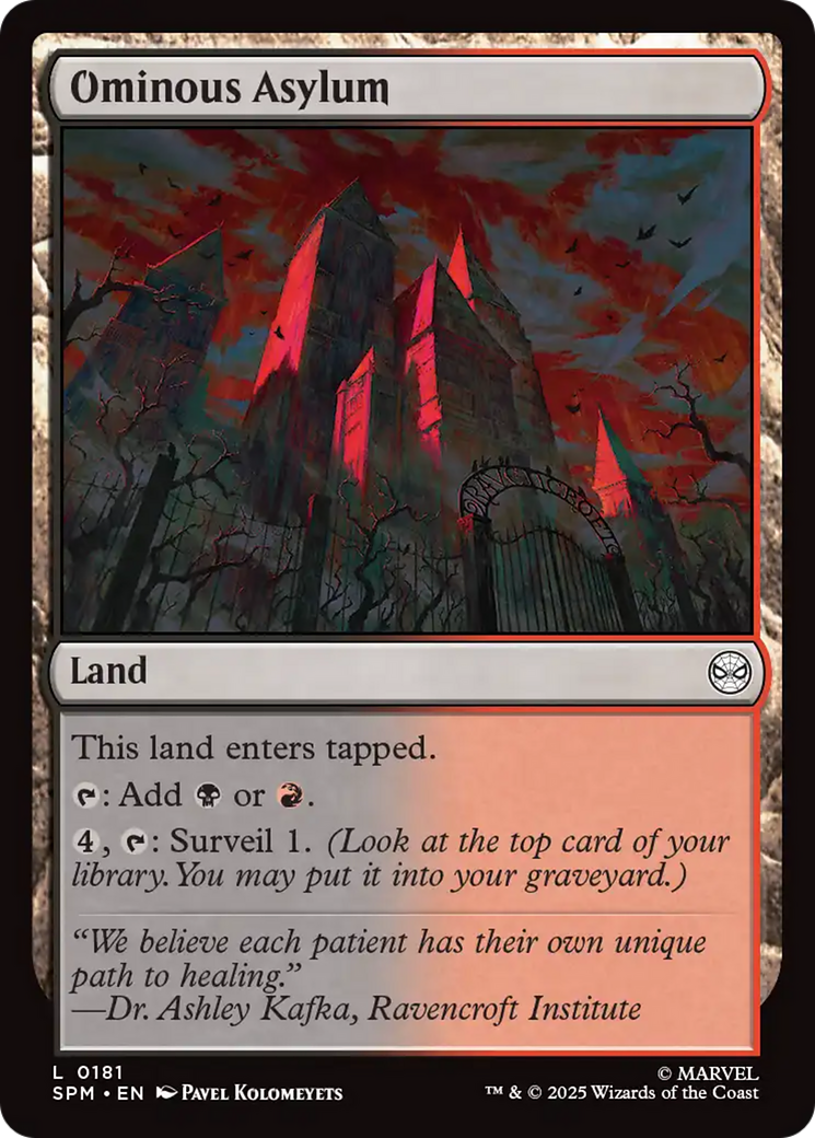 Ominous Asylum - Common Land card from Marvel's Spider-Man