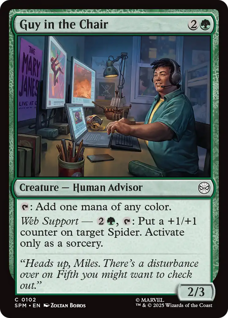 Guy in the Chair - Common Creature — Human Advisor card from Marvel's Spider-Man