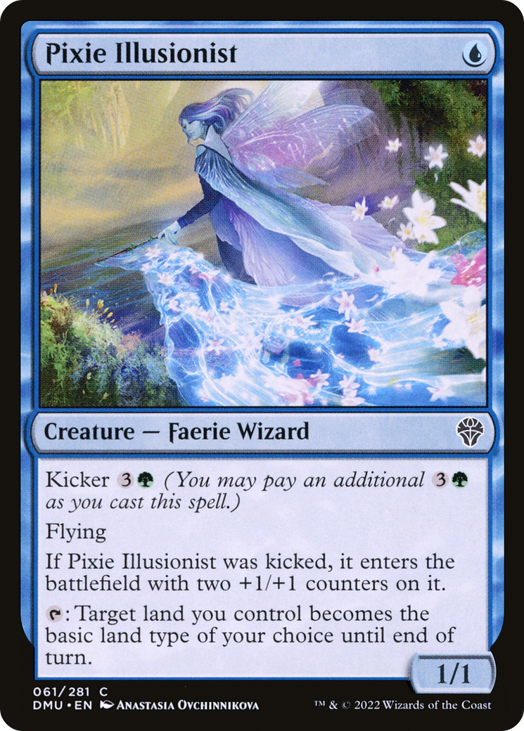 Pixie Illusionist - Common Creature — Faerie Wizard card from Dominaria United