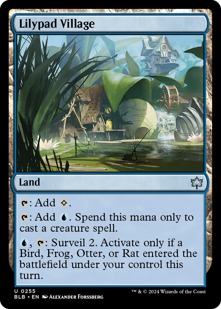 Lilypad Village - Uncommon Land card from Bloomburrow