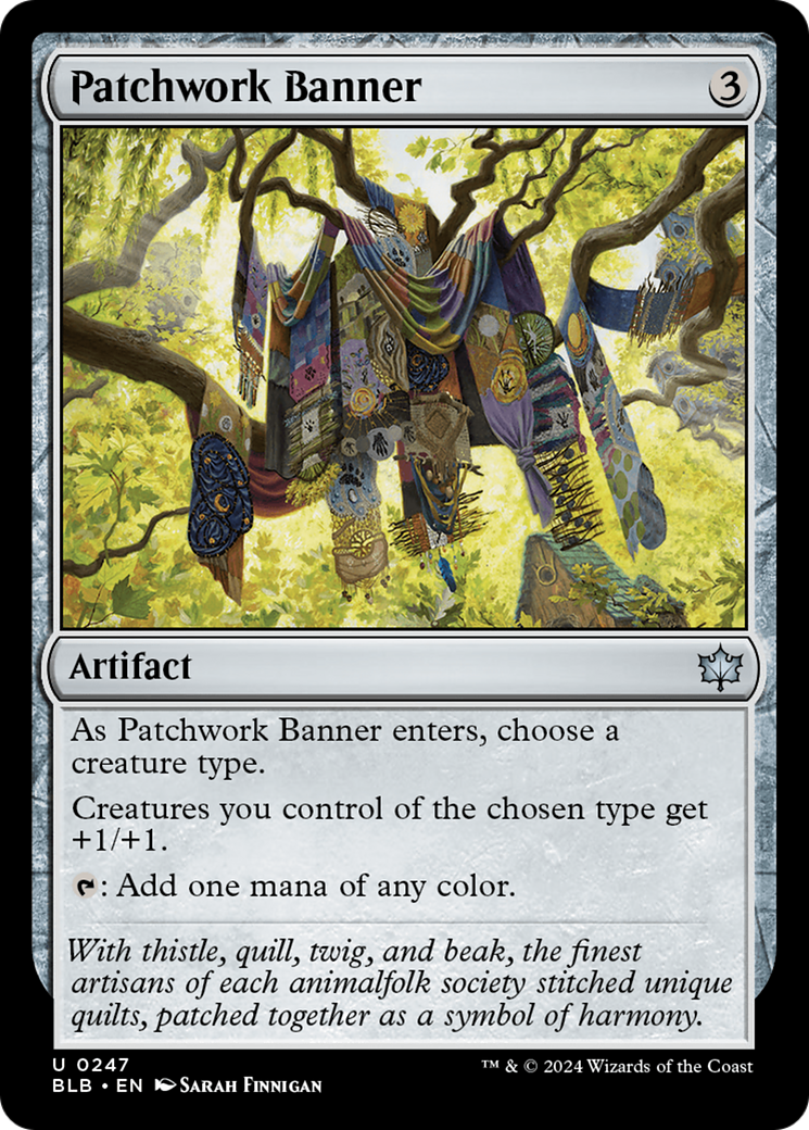 Patchwork Banner - Uncommon Artifact card from Bloomburrow