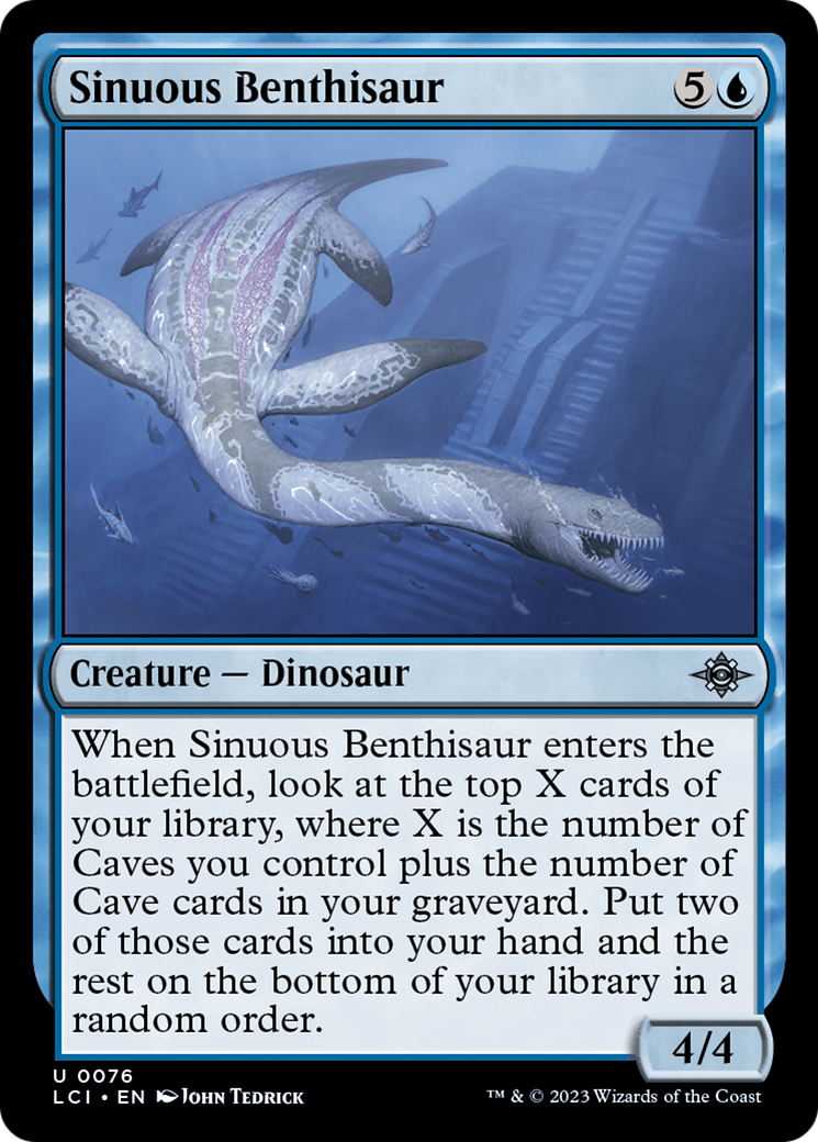 Sinuous Benthisaur - Uncommon Creature — Dinosaur card from The Lost Caverns of Ixalan