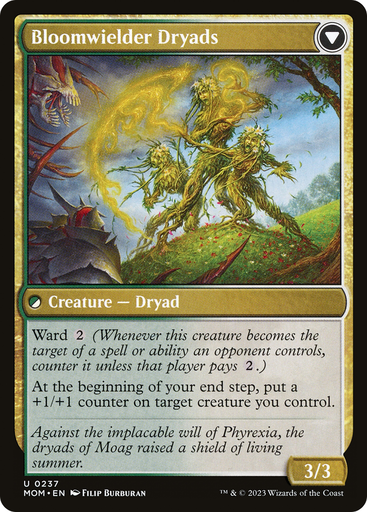 Back face of Invasion of Moag // Bloomwielder Dryads - Creature — Dryad card