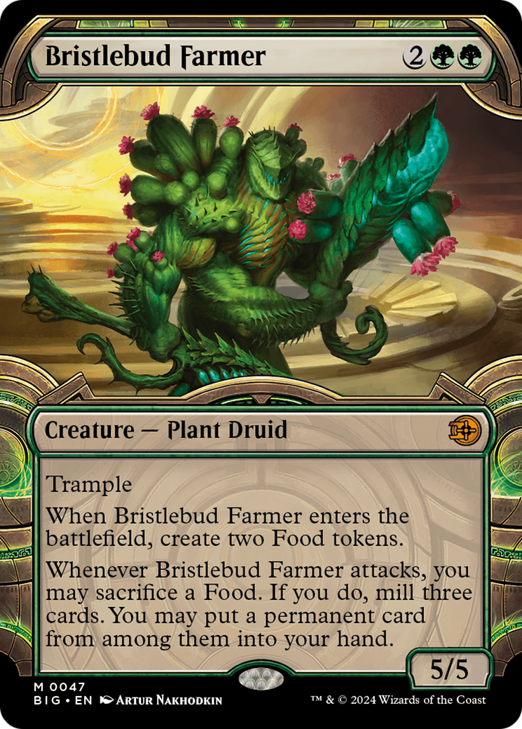 Bristlebud Farmer - Mythic Creature — Plant Druid card from The Big Score