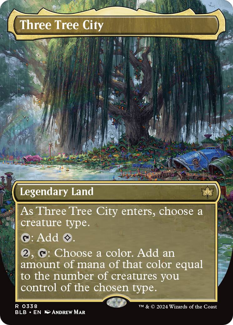 Three Tree City - Rare Legendary Land card from Bloomburrow