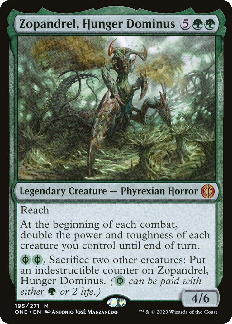 Zopandrel, Hunger Dominus - Mythic Legendary Creature — Phyrexian Horror card from Phyrexia: All Will Be One