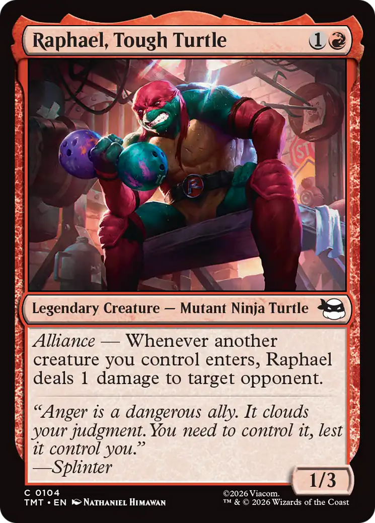 Raphael, Tough Turtle - Common Legendary Creature — Mutant Ninja Turtle card from Teenage Mutant Ninja Turtles