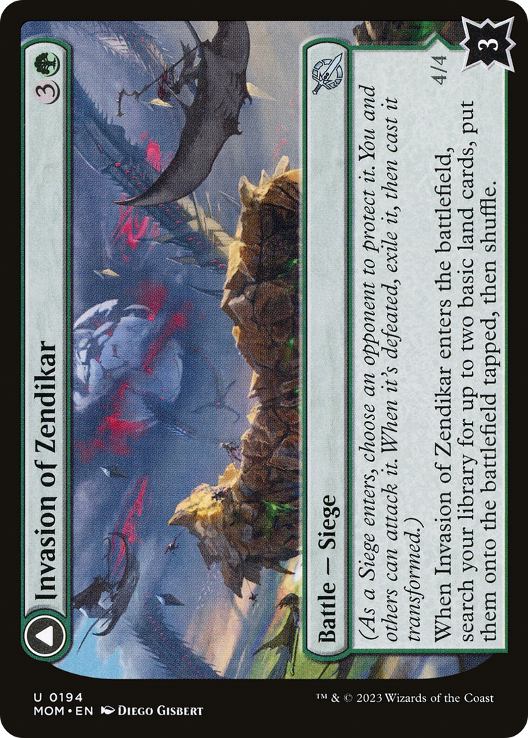 Invasion of Zendikar // Awakened Skyclave - Uncommon Battle — Siege card from March of the Machine