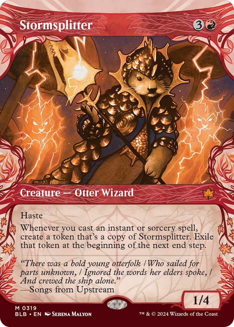 Stormsplitter - Mythic Creature — Otter Wizard card from Bloomburrow