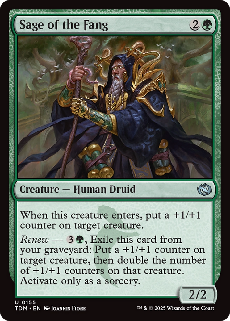 Sage of the Fang - Uncommon Creature — Human Druid card from Tarkir: Dragonstorm