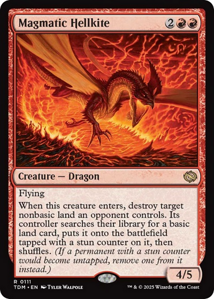 Magmatic Hellkite - Rare Creature — Dragon card from Tarkir: Dragonstorm