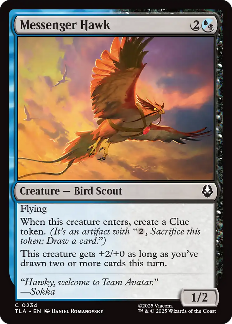 Messenger Hawk - Common Creature — Bird Scout card from Avatar: The Last Airbender