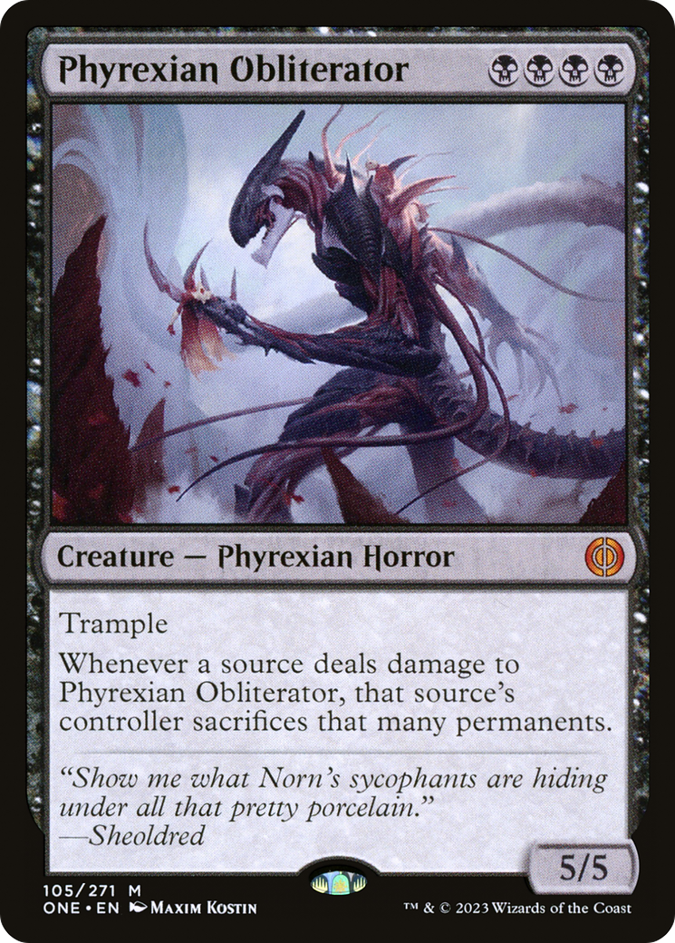 Phyrexian Obliterator - Mythic Creature — Phyrexian Horror card from Phyrexia: All Will Be One
