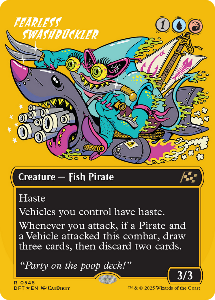Fearless Swashbuckler - Rare Creature — Fish Pirate card from Aetherdrift