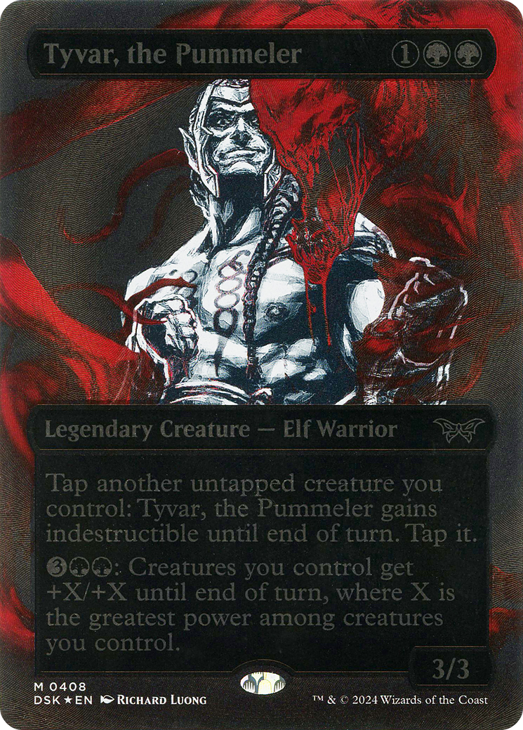 Tyvar, the Pummeler - Mythic Legendary Creature — Elf Warrior card from Duskmourn: House of Horror