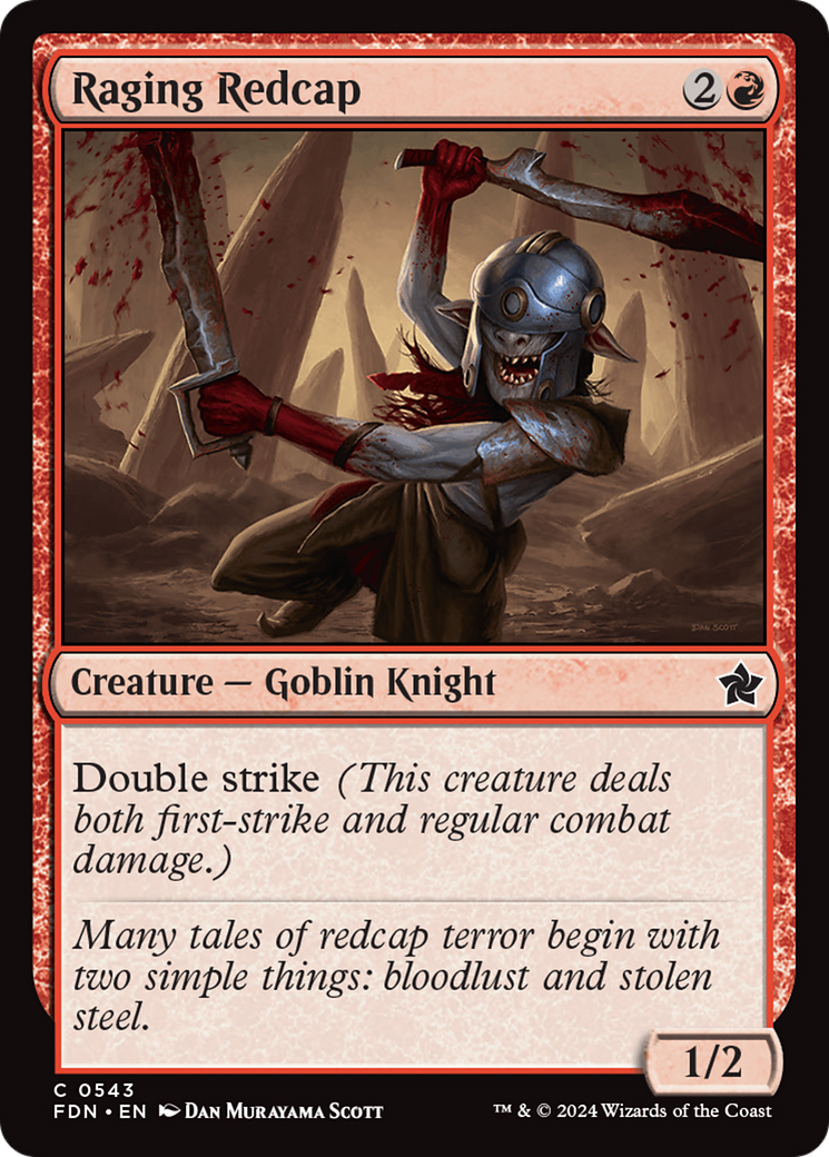 Raging Redcap - Common Creature — Goblin Knight card from Foundations