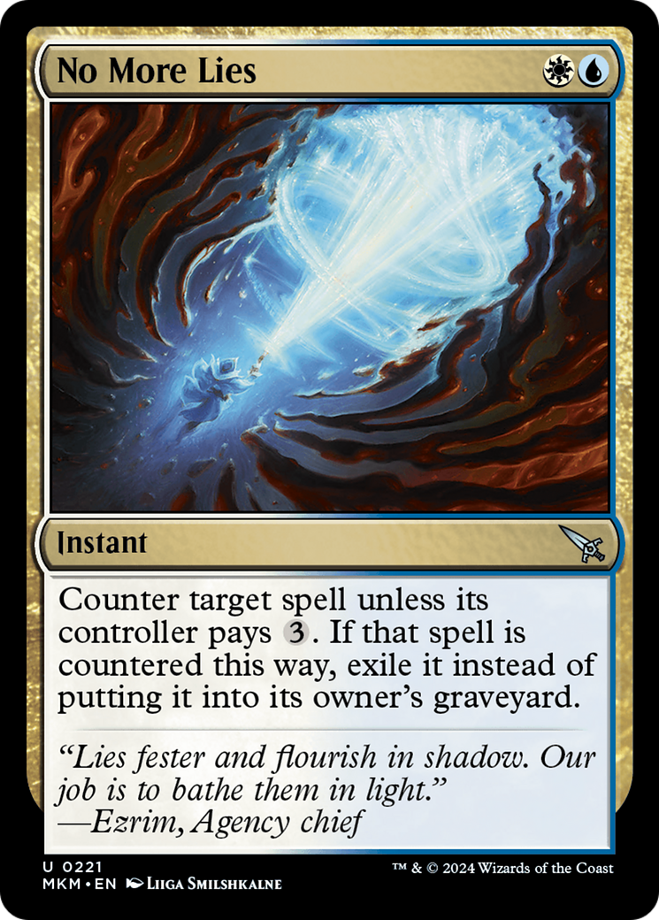 No More Lies - Uncommon Instant card from Murders at Karlov Manor