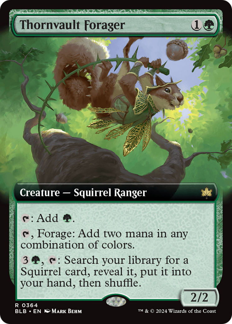 Thornvault Forager - Rare Creature — Squirrel Ranger card from Bloomburrow