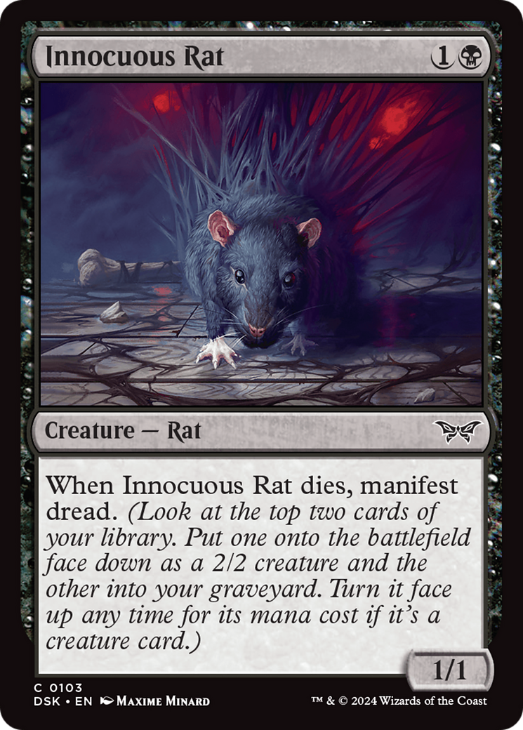 Innocuous Rat - Common Creature — Rat card from Duskmourn: House of Horror