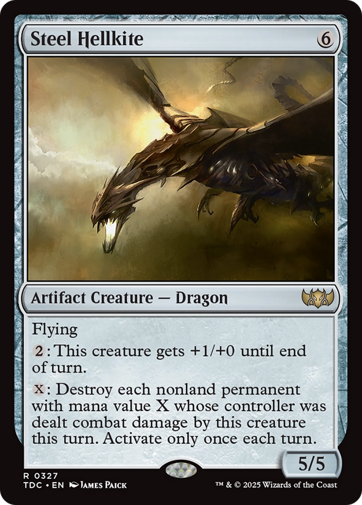 Steel Hellkite - Rare Artifact Creature — Dragon card from Tarkir: Dragonstorm Commander