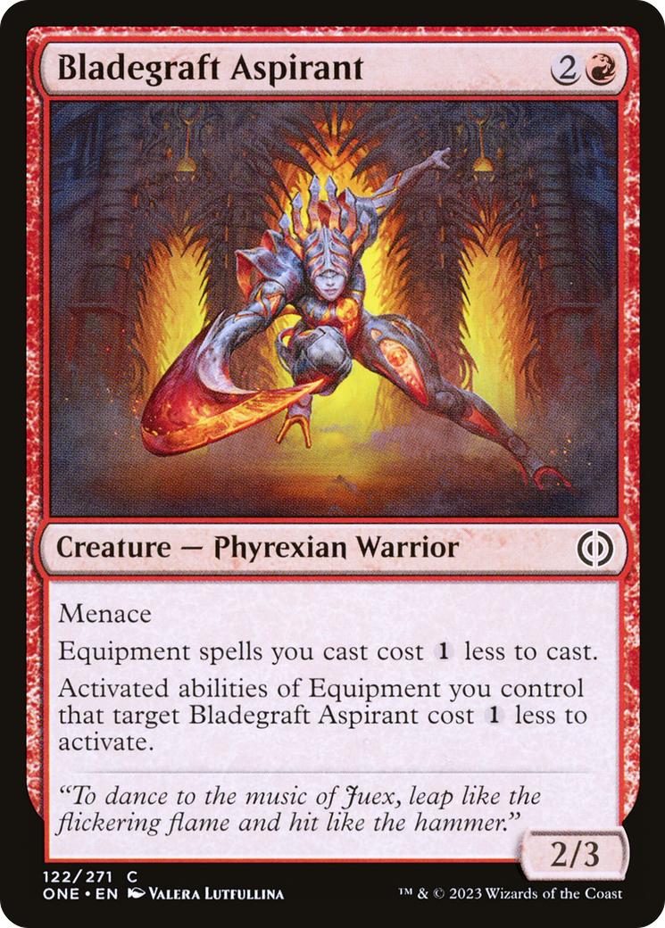 Bladegraft Aspirant - Common Creature — Phyrexian Warrior card from Phyrexia: All Will Be One