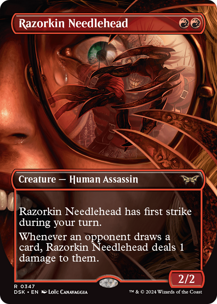 Razorkin Needlehead - Rare Creature — Human Assassin card from Duskmourn: House of Horror