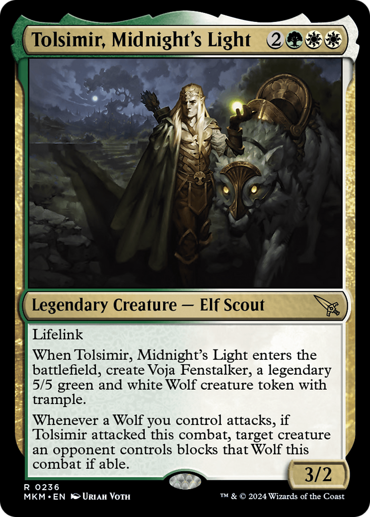 Tolsimir, Midnight's Light - Rare Legendary Creature — Elf Scout card from Murders at Karlov Manor