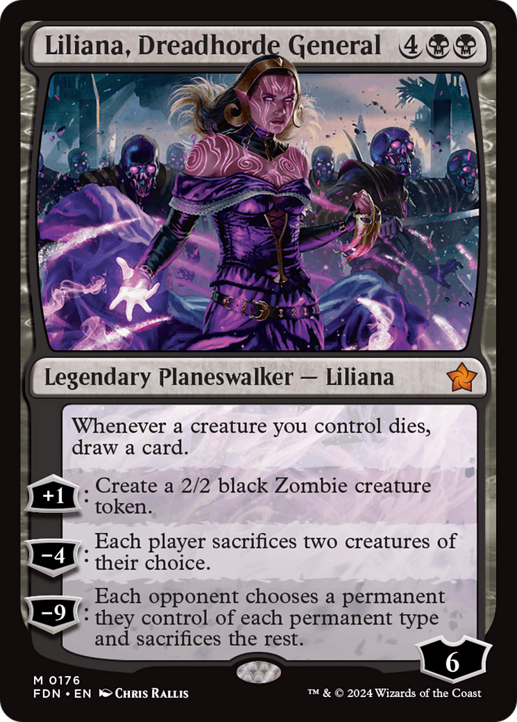 Liliana, Dreadhorde General - Mythic Legendary Planeswalker — Liliana card from Foundations
