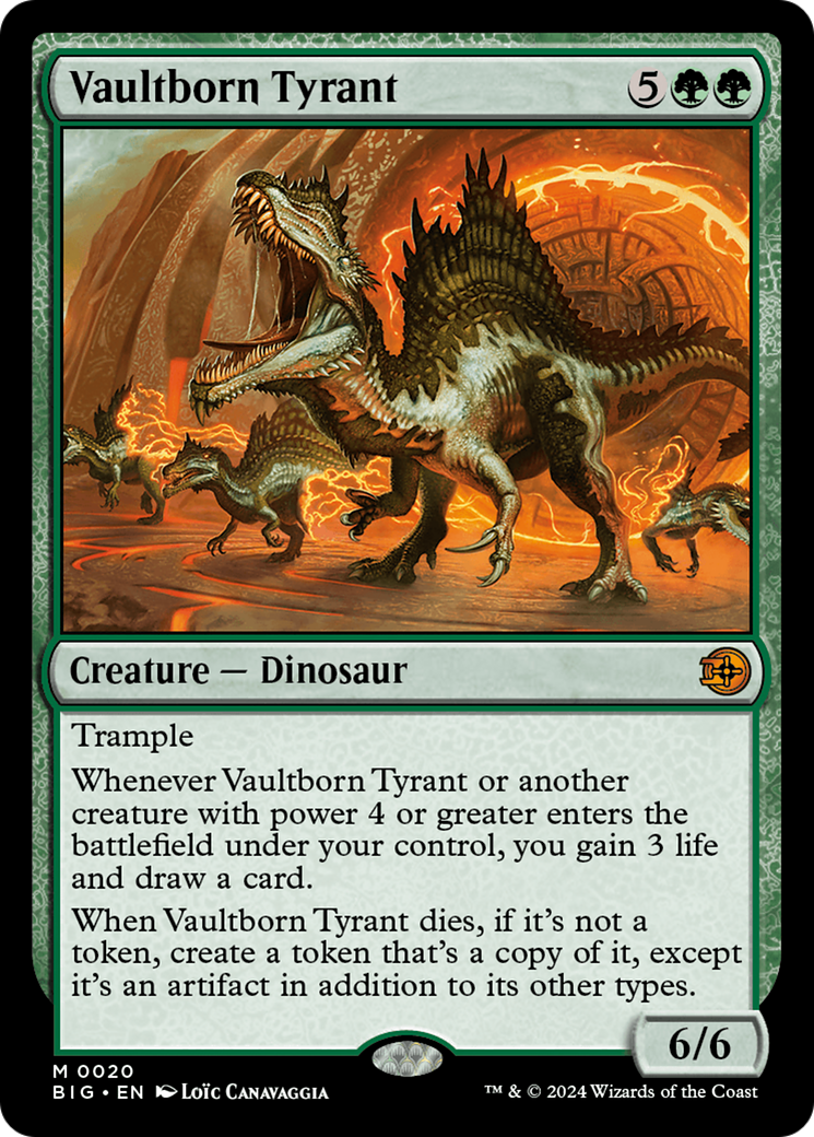 Vaultborn Tyrant - Mythic Creature — Dinosaur card from The Big Score