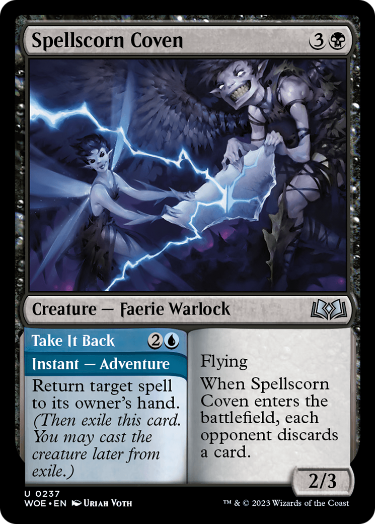 Spellscorn Coven // Take It Back - Uncommon Creature — Faerie Warlock card from Wilds of Eldraine