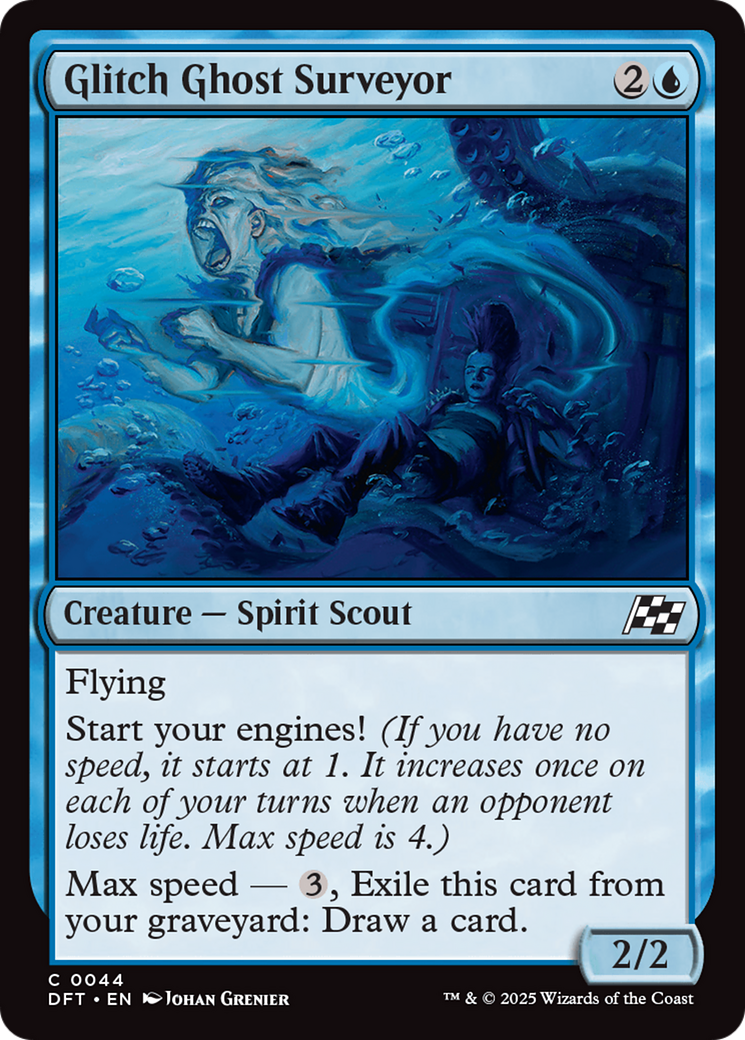 Glitch Ghost Surveyor - Common Creature — Spirit Scout card from Aetherdrift