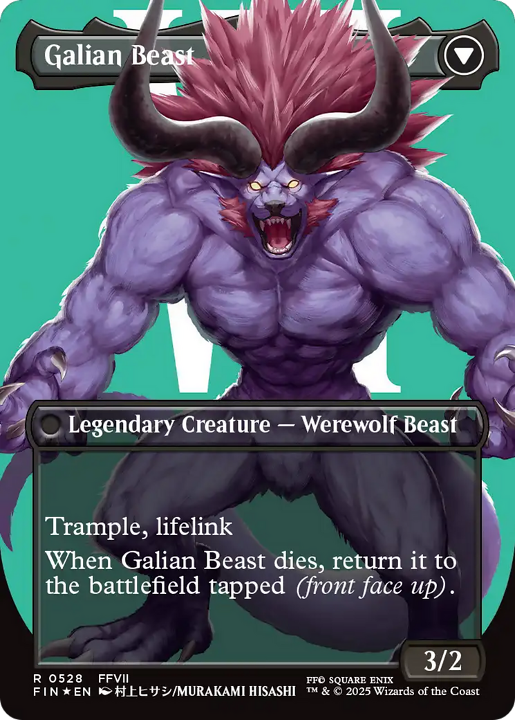 Back face of Vincent Valentine // Galian Beast - Legendary Creature — Assassin card