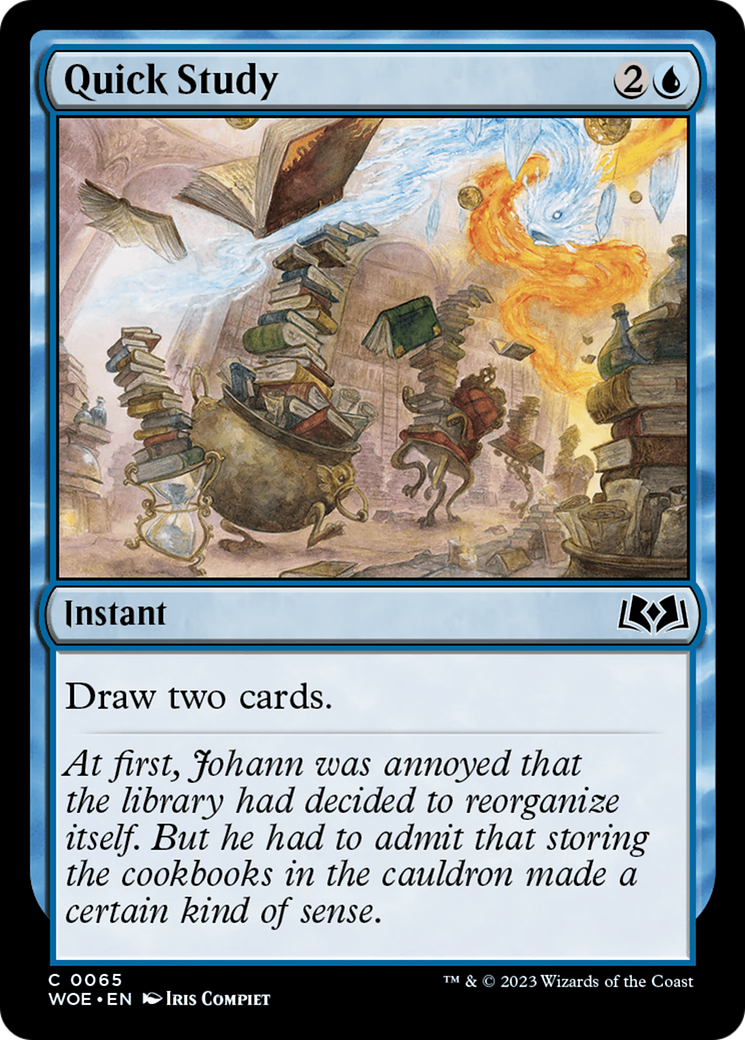 Quick Study - Common Instant card from Wilds of Eldraine