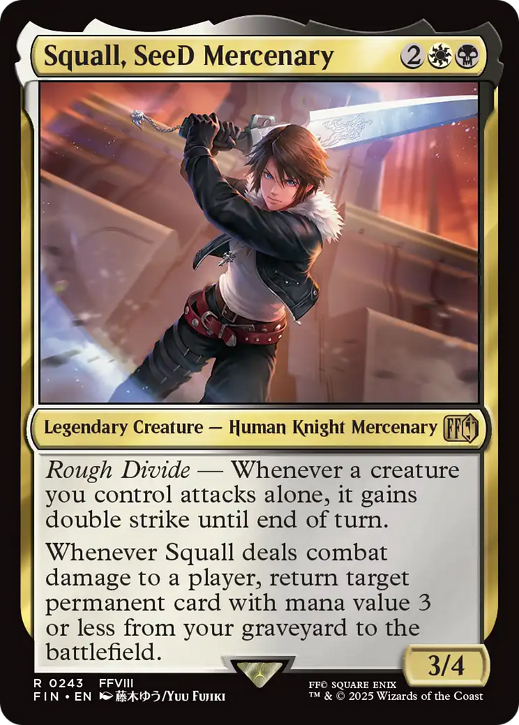 Squall, SeeD Mercenary - Rare Legendary Creature — Human Knight Mercenary card from Final Fantasy