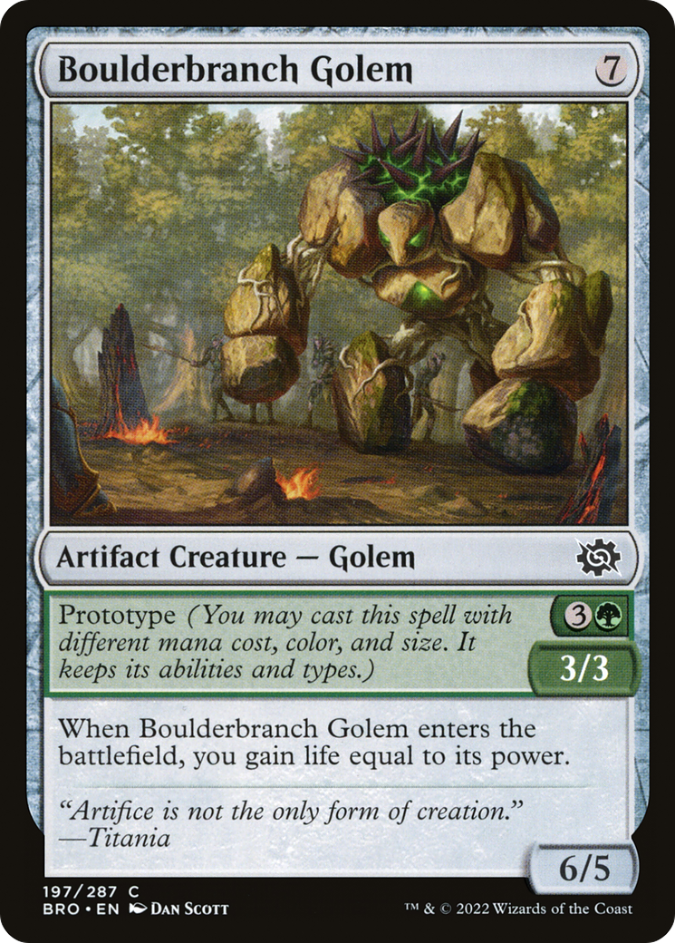 Boulderbranch Golem - Common Artifact Creature — Golem card from The Brothers' War