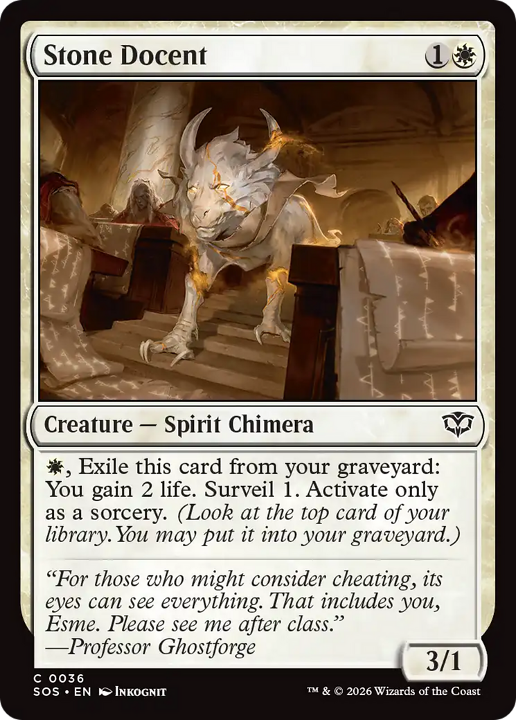 Stone Docent - Common Creature — Spirit Chimera card from Secrets of Strixhaven