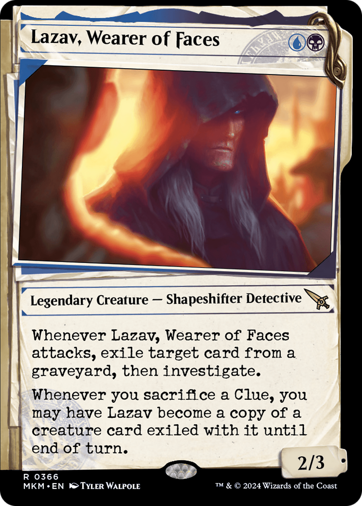 Lazav, Wearer of Faces - Rare Legendary Creature — Shapeshifter Detective card from Murders at Karlov Manor