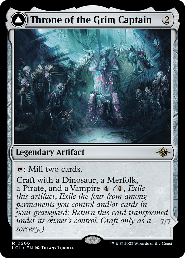 Throne of the Grim Captain // The Grim Captain - Rare Legendary Artifact card from The Lost Caverns of Ixalan