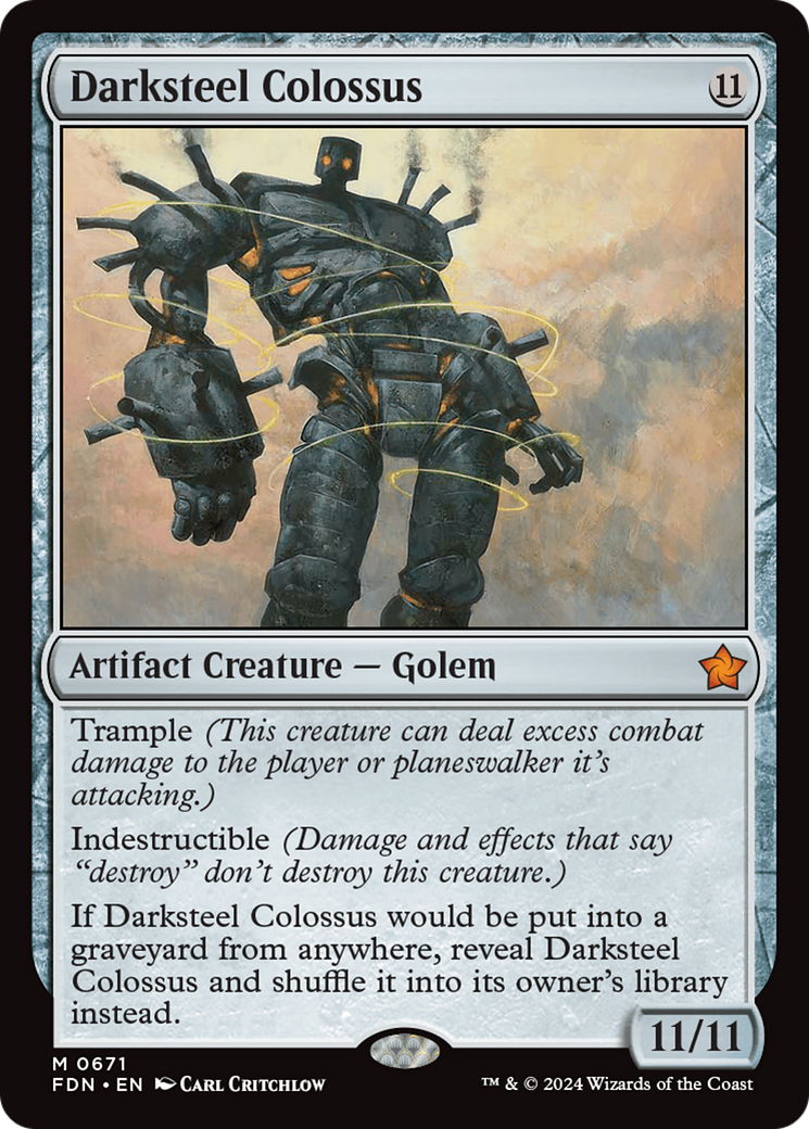 Darksteel Colossus - Mythic Artifact Creature — Golem card from Foundations
