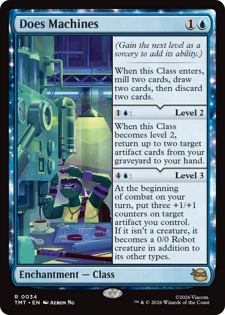 Does Machines - Rare Enchantment — Class card from Teenage Mutant Ninja Turtles