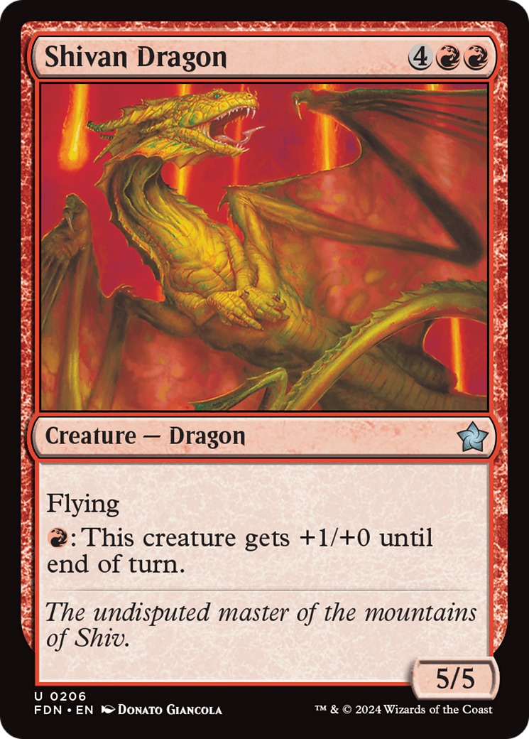 Shivan Dragon - Uncommon Creature — Dragon card from Foundations