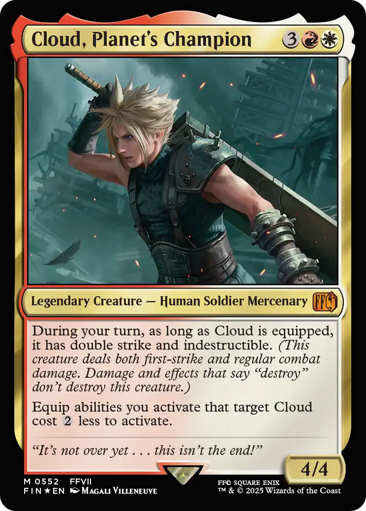 Cloud, Planet's Champion - Mythic Legendary Creature — Human Soldier Mercenary card from Final Fantasy