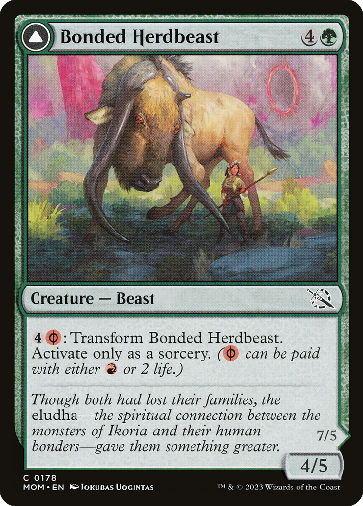 Bonded Herdbeast // Plated Kilnbeast - Common Creature — Beast card from March of the Machine