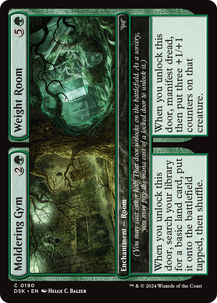 Moldering Gym // Weight Room - Common Enchantment — Room card from Duskmourn: House of Horror