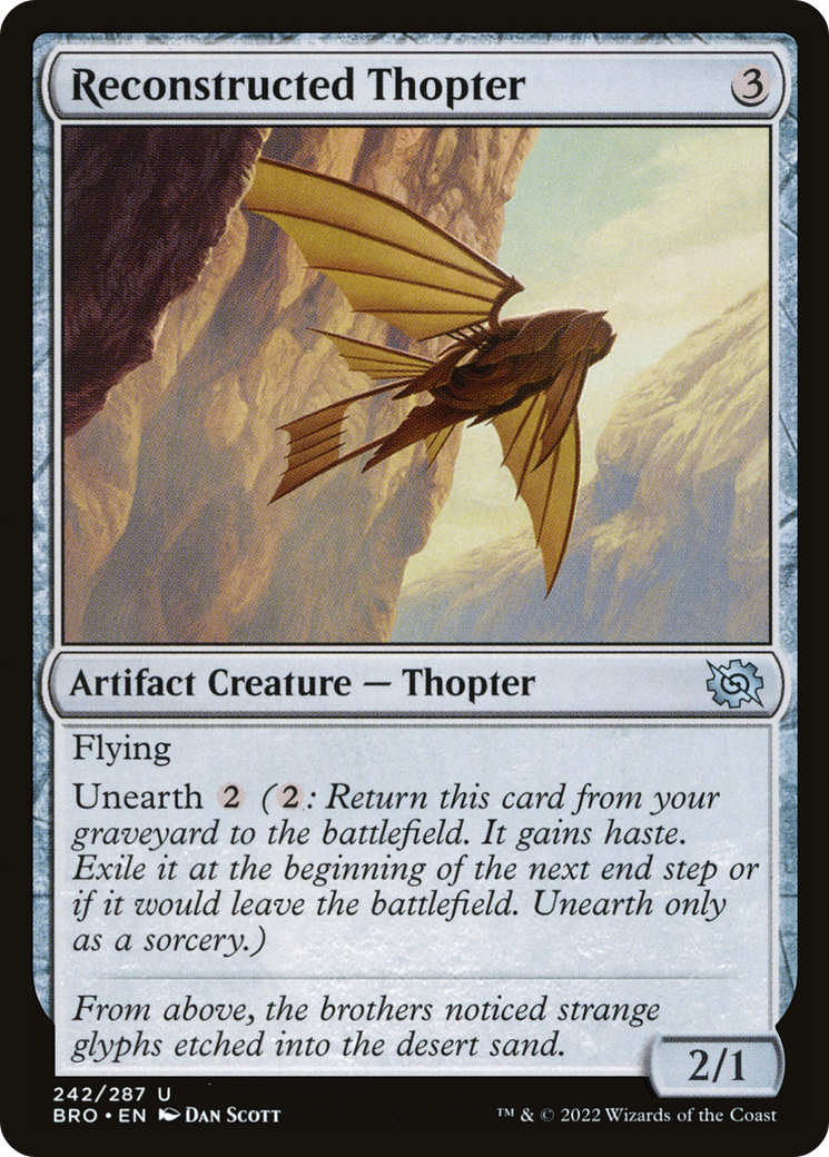 Reconstructed Thopter - Uncommon Artifact Creature — Thopter card from The Brothers' War