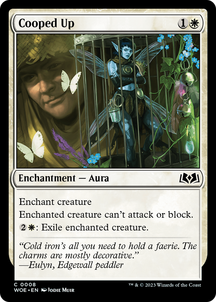 Cooped Up - Common Enchantment — Aura card from Wilds of Eldraine