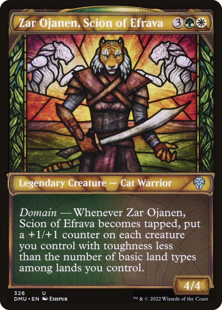 Zar Ojanen, Scion of Efrava - Uncommon Legendary Creature — Cat Warrior card from Dominaria United