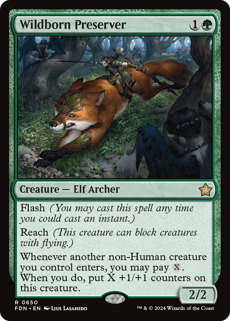 Wildborn Preserver - Rare Creature — Elf Archer card from Foundations