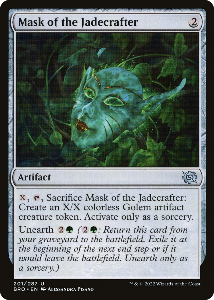 Mask of the Jadecrafter - Uncommon Artifact card from The Brothers' War